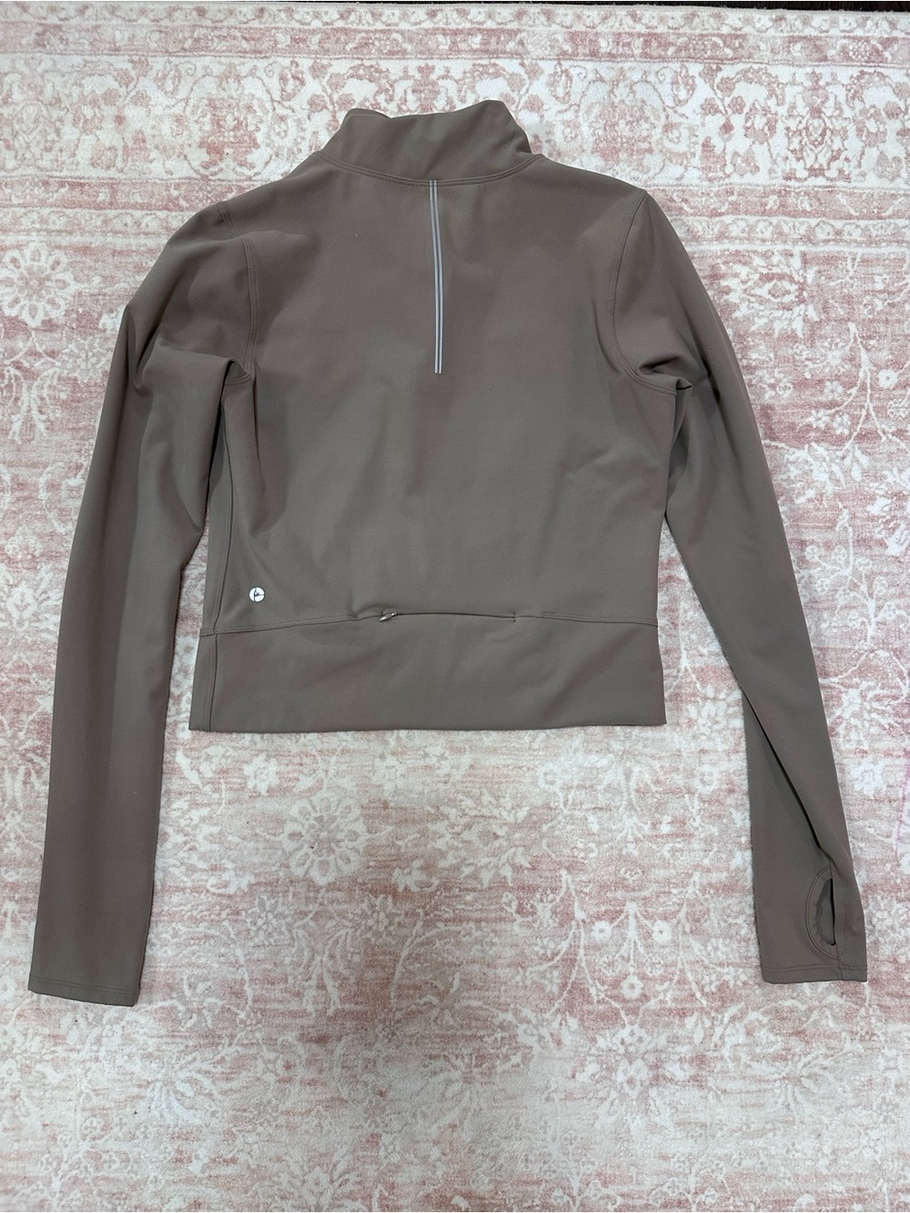 Danskin 🤎 Taupe Active Front Zip Cropped Top - Picture 5 of 9